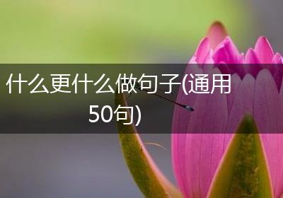 什么更什么做句子(通用50句)