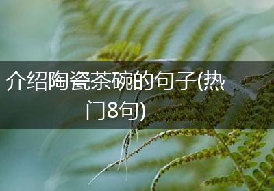 介绍陶瓷茶碗的句子(热门8句)