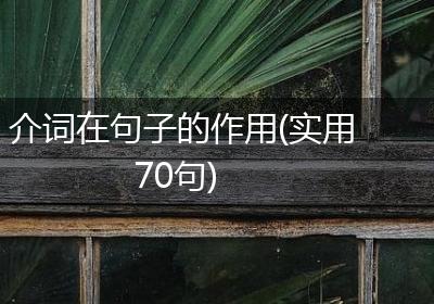 介词在句子的作用(实用70句)