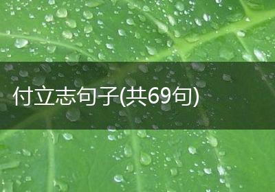 付立志句子(共69句)