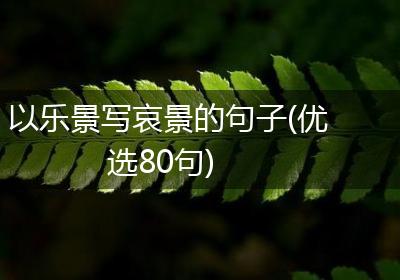 以乐景写哀景的句子(优选80句)