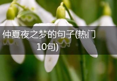 仲夏夜之梦的句子(热门10句)