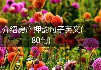 介绍房产押韵句子英文(80句)