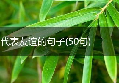 代表友谊的句子(50句)