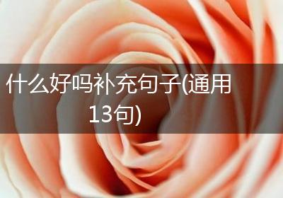什么好吗补充句子(通用13句)