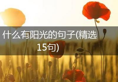 什么有阳光的句子(精选15句)