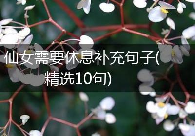 仙女需要休息补充句子(精选10句)