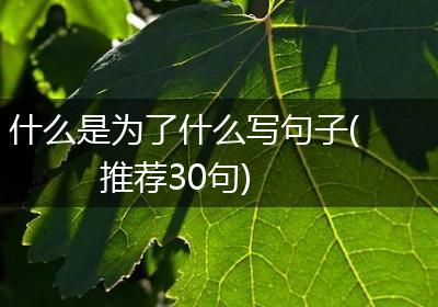 什么是为了什么写句子(推荐30句)