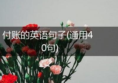 付账的英语句子(通用40句)