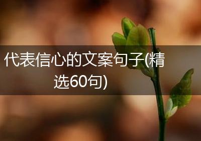 代表信心的文案句子(精选60句)