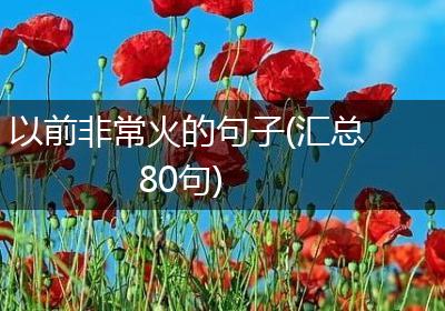 以前非常火的句子(汇总80句)
