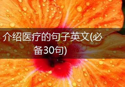 介绍医疗的句子英文(必备30句)