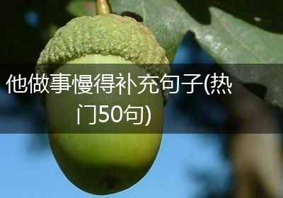他做事慢得补充句子(热门50句)