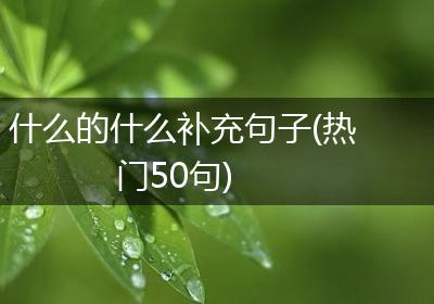 什么的什么补充句子(热门50句)