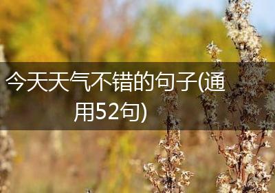 今天天气不错的句子(通用52句)