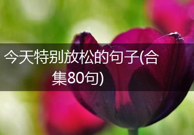 今天特别放松的句子(合集80句)