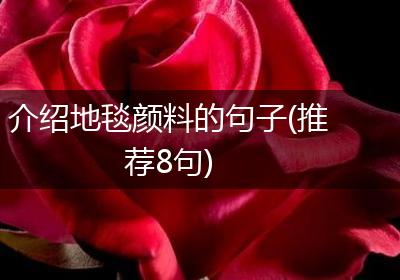 介绍地毯颜料的句子(推荐8句)