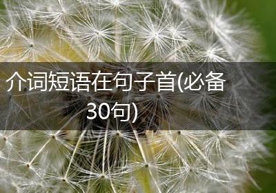介词短语在句子首(必备30句)