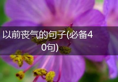 以前丧气的句子(必备40句)