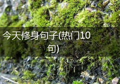 今天修身句子(热门10句)
