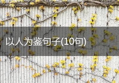以人为鉴句子(10句)