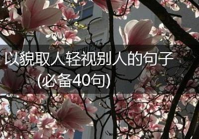 以貌取人轻视别人的句子(必备40句)