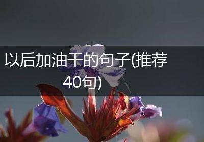 以后加油干的句子(推荐40句)