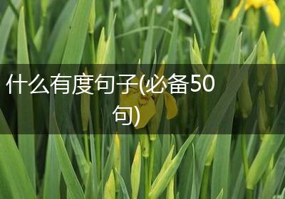 什么有度句子(必备50句)