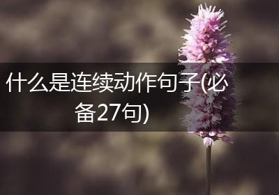 什么是连续动作句子(必备27句)