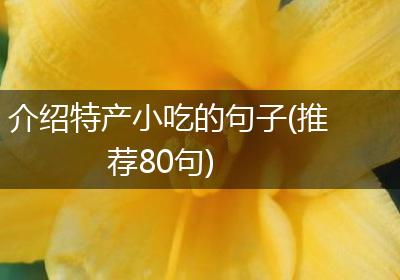 介绍特产小吃的句子(推荐80句)