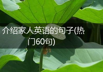 介绍家人英语的句子(热门60句)