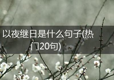 以夜继日是什么句子(热门20句)