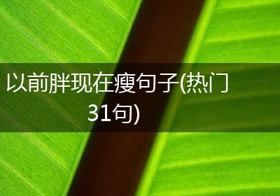 以前胖现在瘦句子(热门31句)