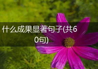 什么成果显著句子(共60句)