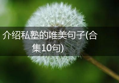 介绍私塾的唯美句子(合集10句)