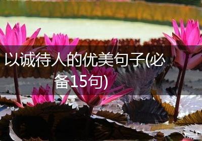 以诚待人的优美句子(必备15句)