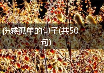 伤感孤单的句子(共50句)