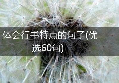 体会行书特点的句子(优选60句)