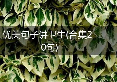 优美句子讲卫生(合集20句)