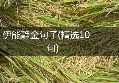 伊能静金句子(精选10句)