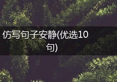 仿写句子安静(优选10句)