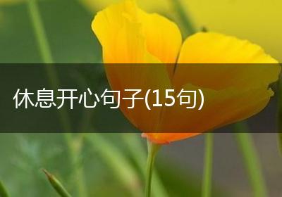 休息开心句子(15句)