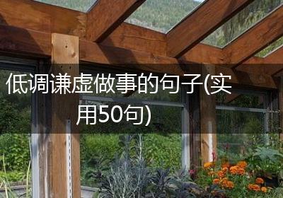 低调谦虚做事的句子(实用50句)