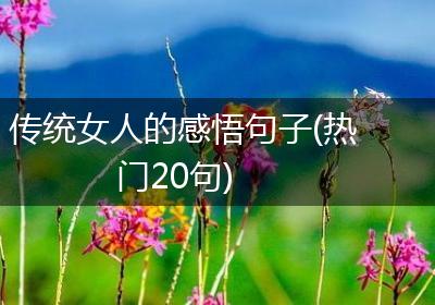 传统女人的感悟句子(热门20句)