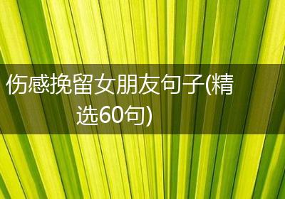 伤感挽留女朋友句子(精选60句)