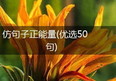 仿句子正能量(优选50句)