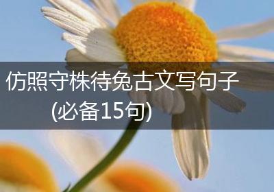 仿照守株待兔古文写句子(必备15句)