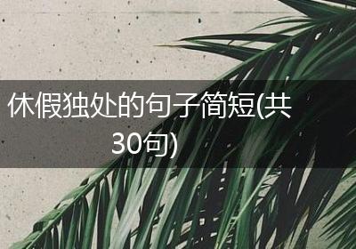 休假独处的句子简短(共30句)