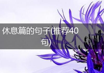 休息篇的句子(推荐40句)