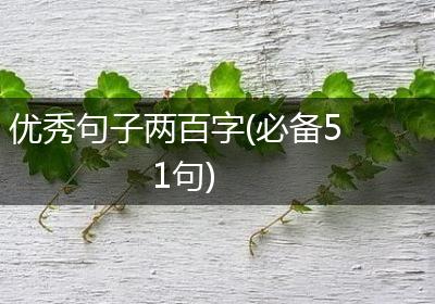 优秀句子两百字(必备51句)